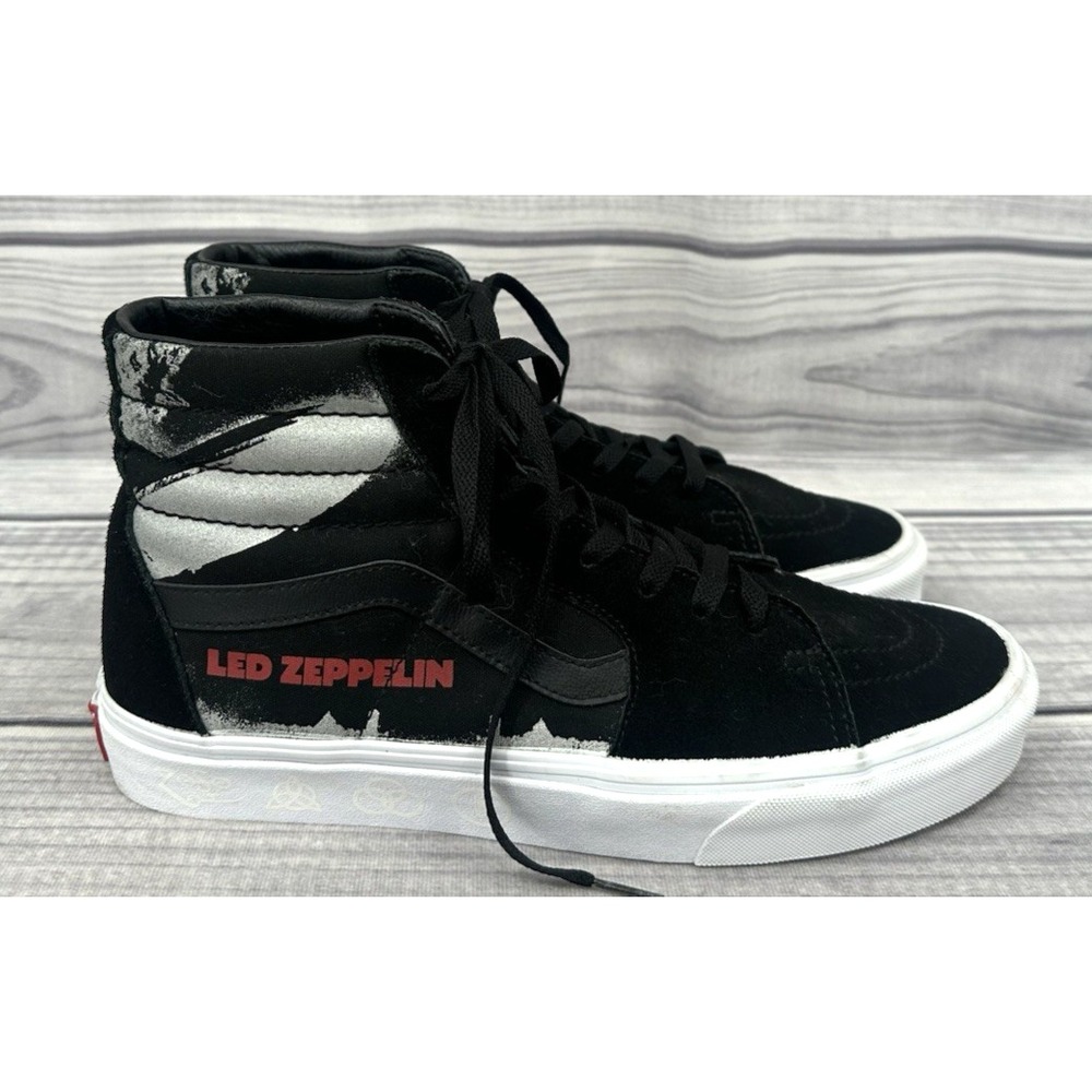 VANS X LED ZEPPELIN SK8 HI TOP SHOES - Men's Sz 10.5 - 50TH ANNIVERSARY SNEAKERS